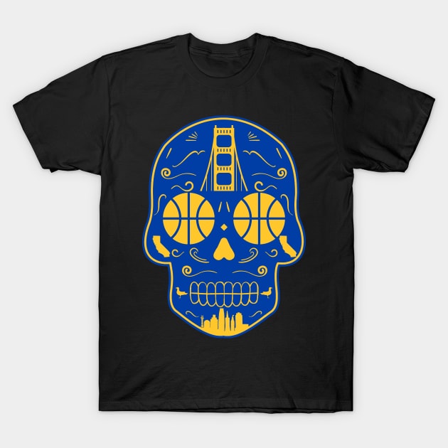 Golden State Sugar Skull T-Shirt by StickyHenderson